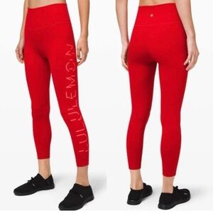 Lululemon Athletica Vivid Red High-Waisted Leggings